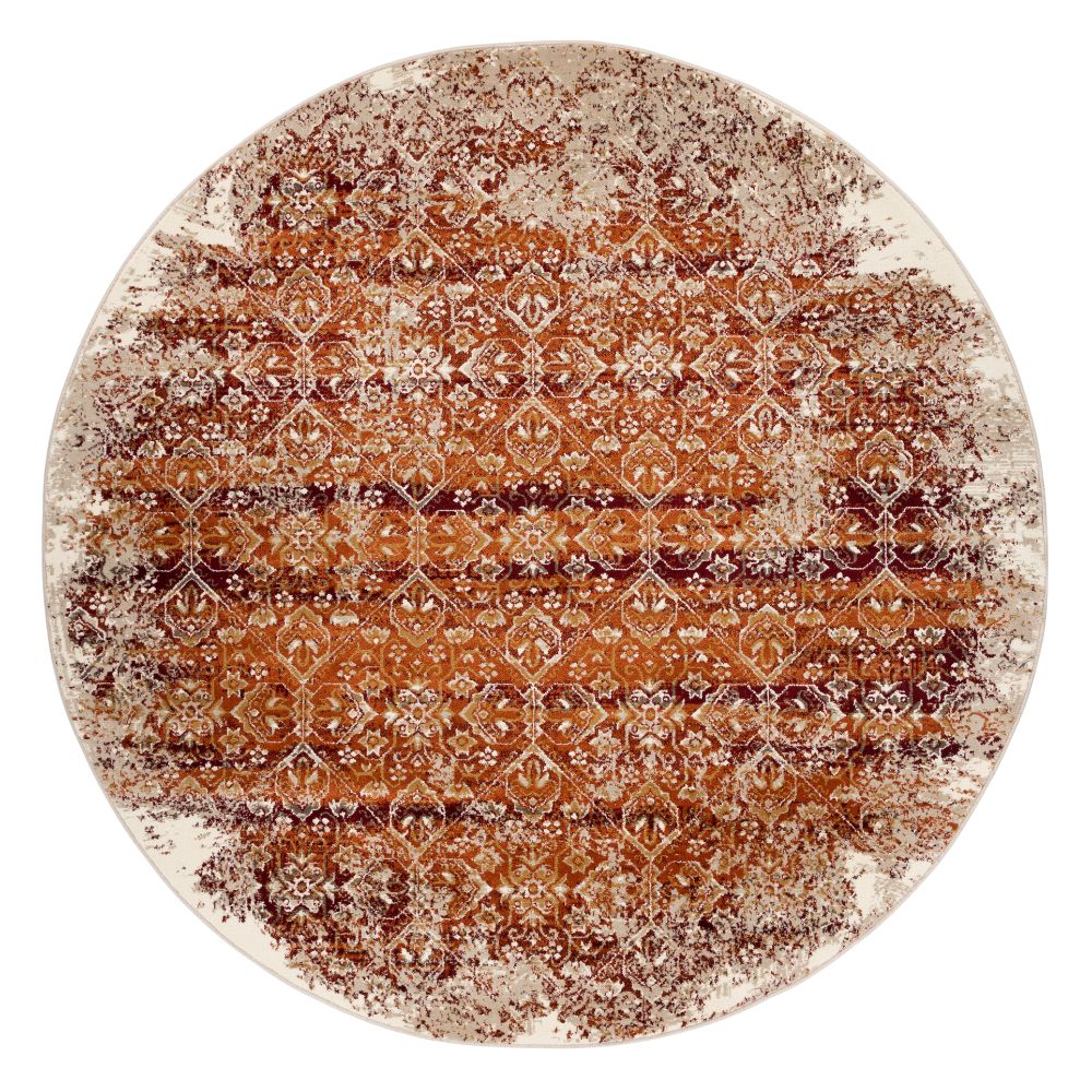 KAS HER9373 Heritage 7 Ft. 7 In. Round Rug in Ivory/Rust